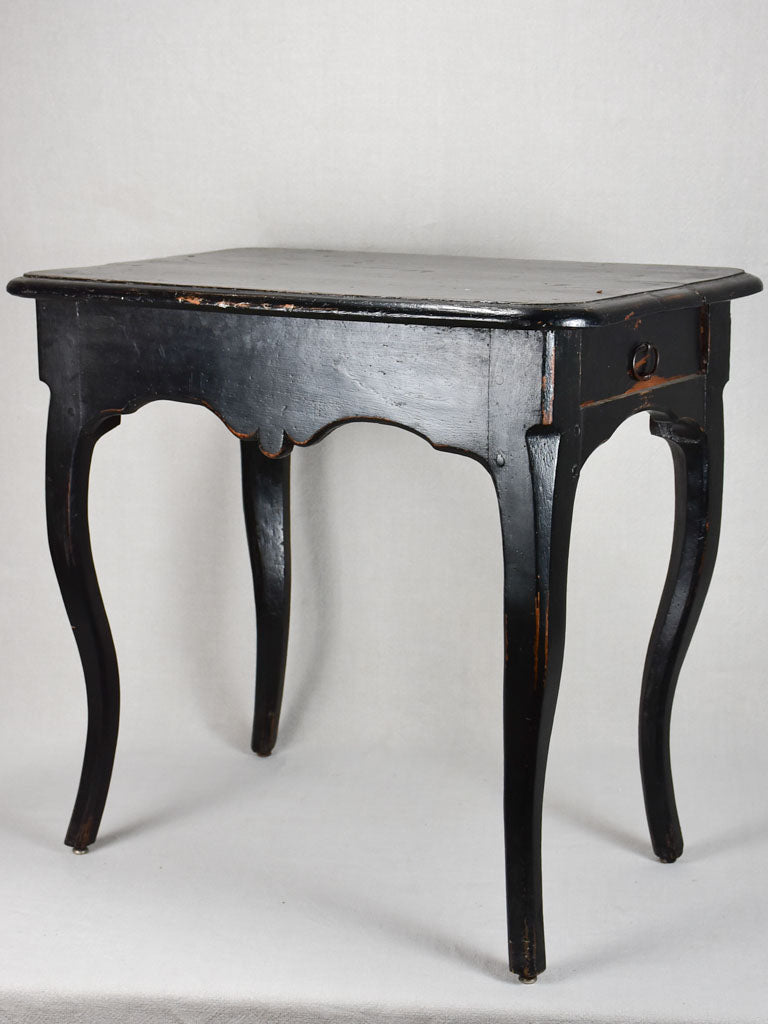 18th-century Louis XV desk with side drawer and black paint finish