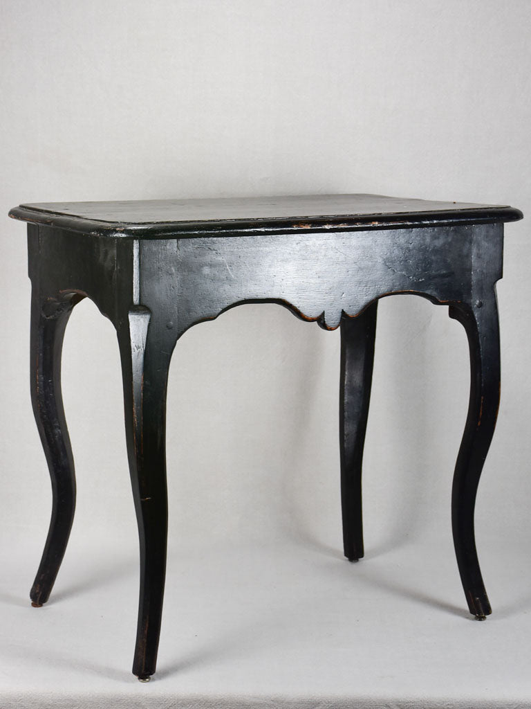 18th-century Louis XV desk with side drawer and black paint finish