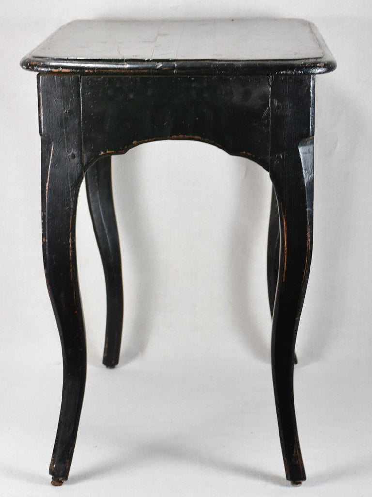 18th-century Louis XV desk with side drawer and black paint finish