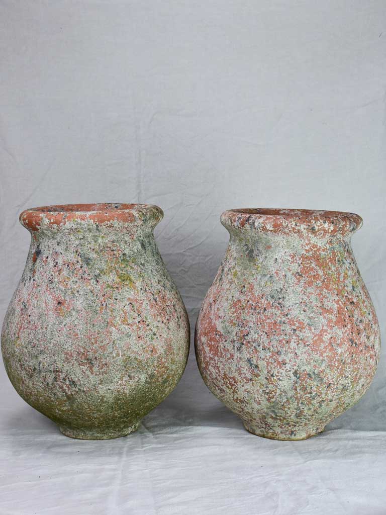 Pair of vintage terracotta pots from Albi 20"