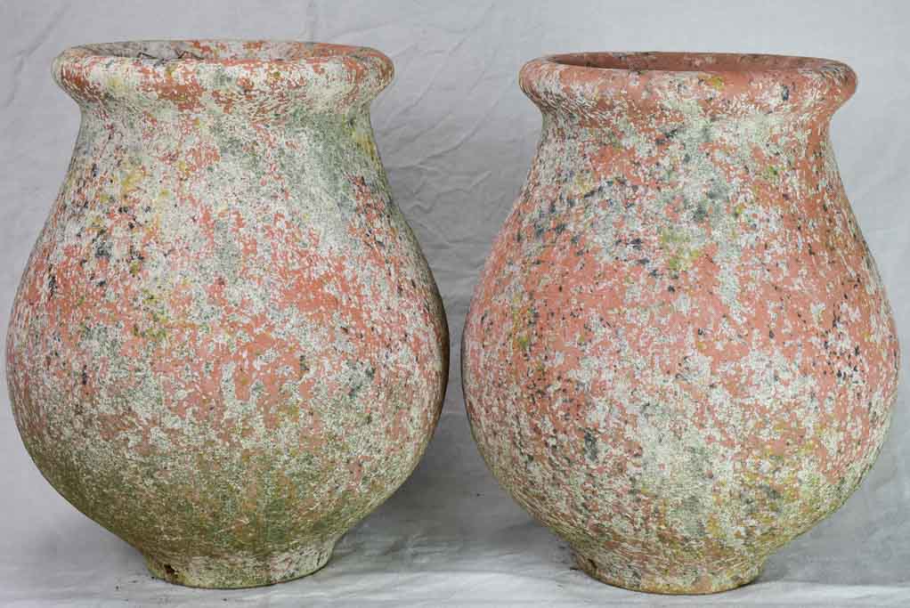 Pair of vintage terracotta pots from Albi 20"