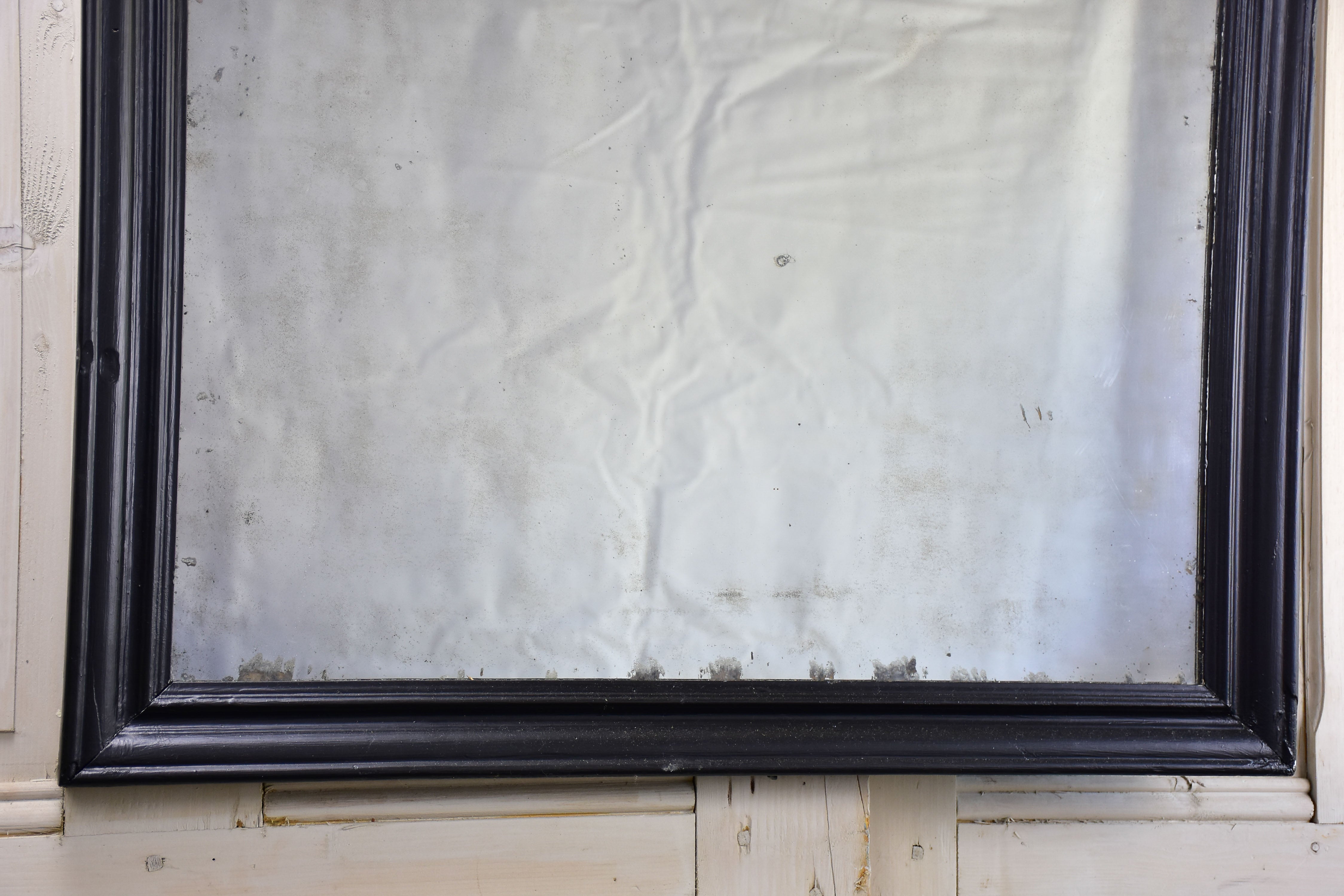 19th century French bistro mirror with black frame