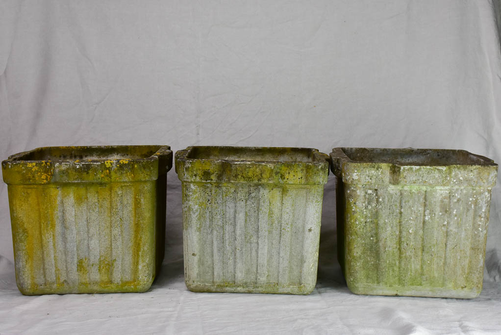 Set of three mid century Willy Guhl planters - square 17"