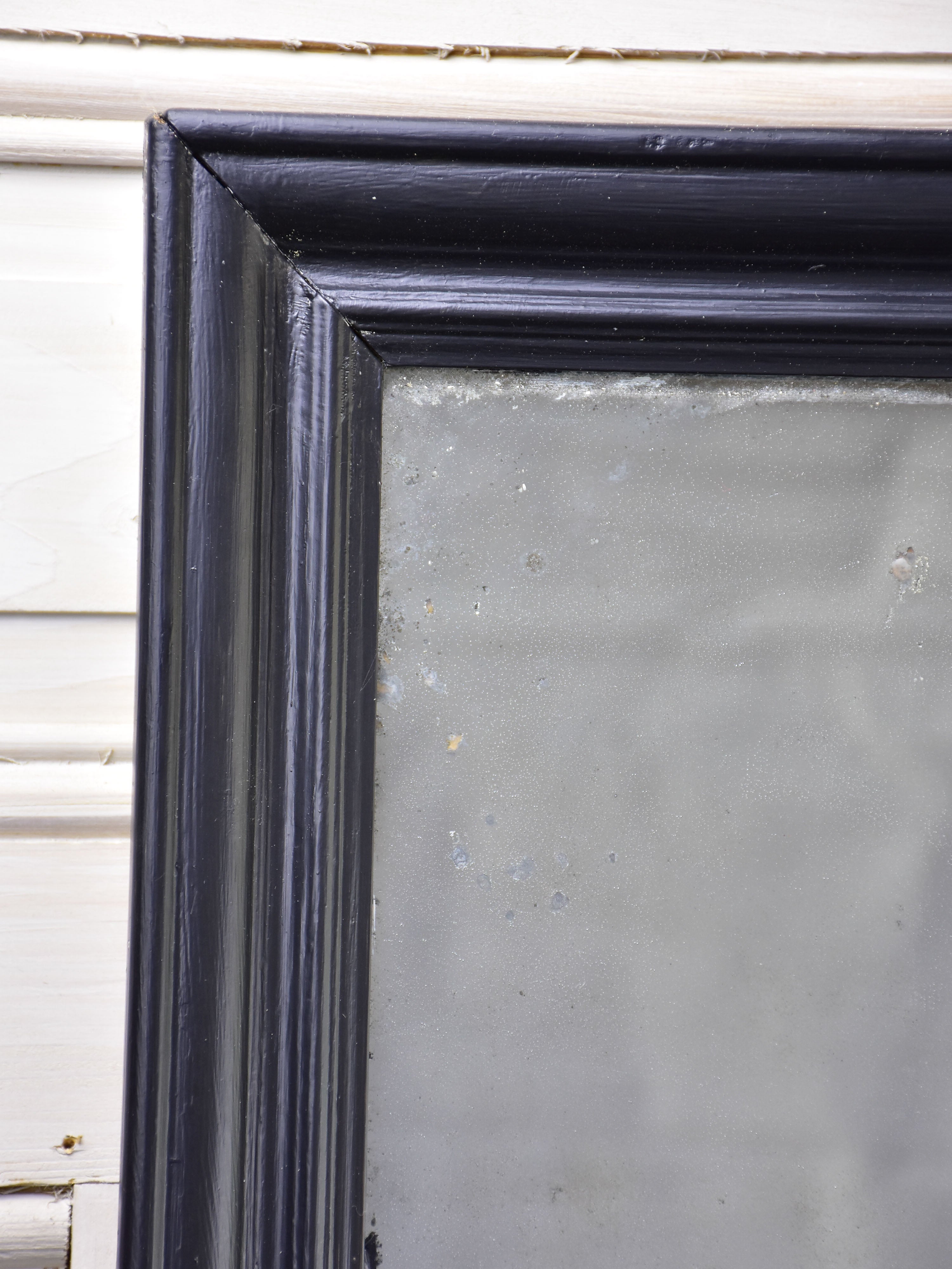 19th century French bistro mirror with black frame