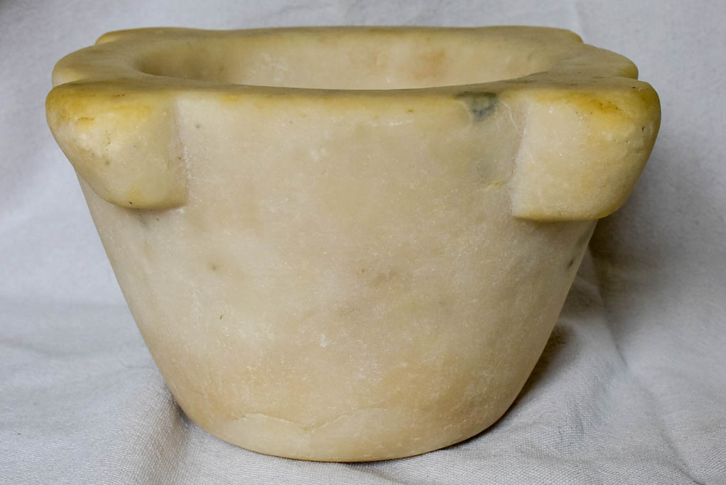 1940's French marble mortar 9¾"