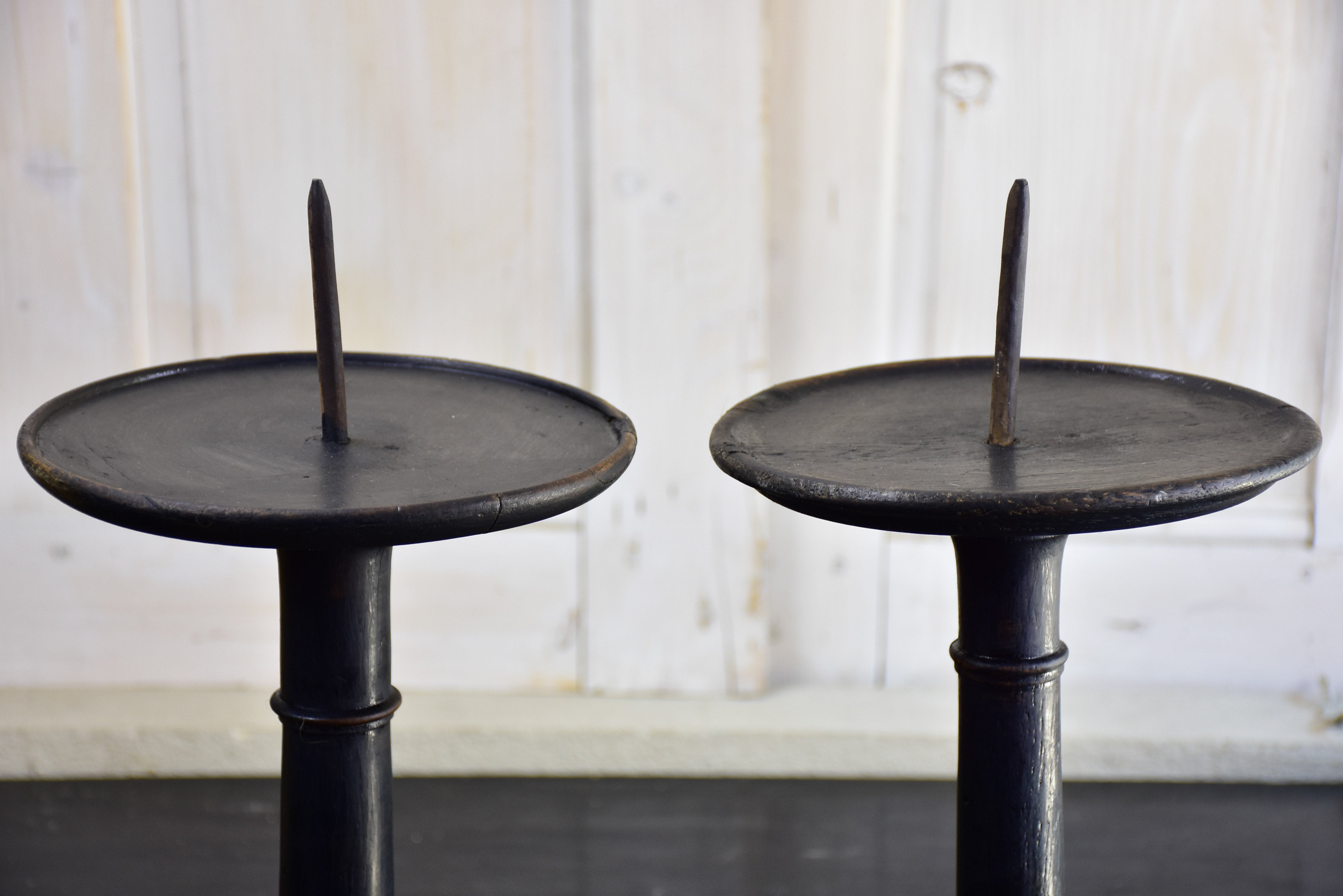 Pair of very large antique French candlesticks - floorstanding