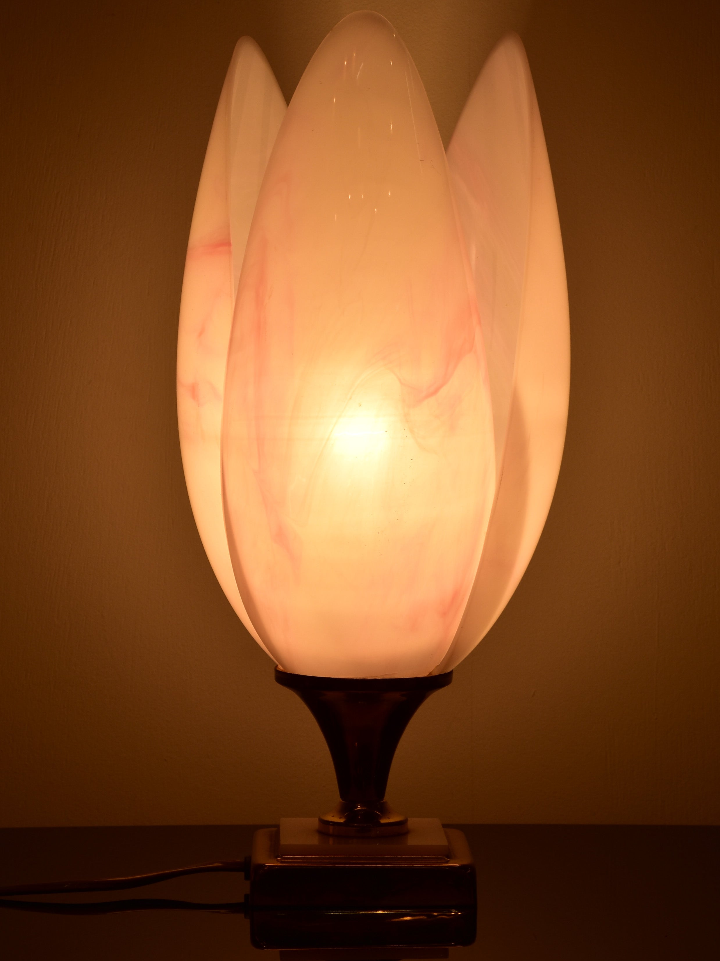 Vintage Liane Rougier lotus flower lamp