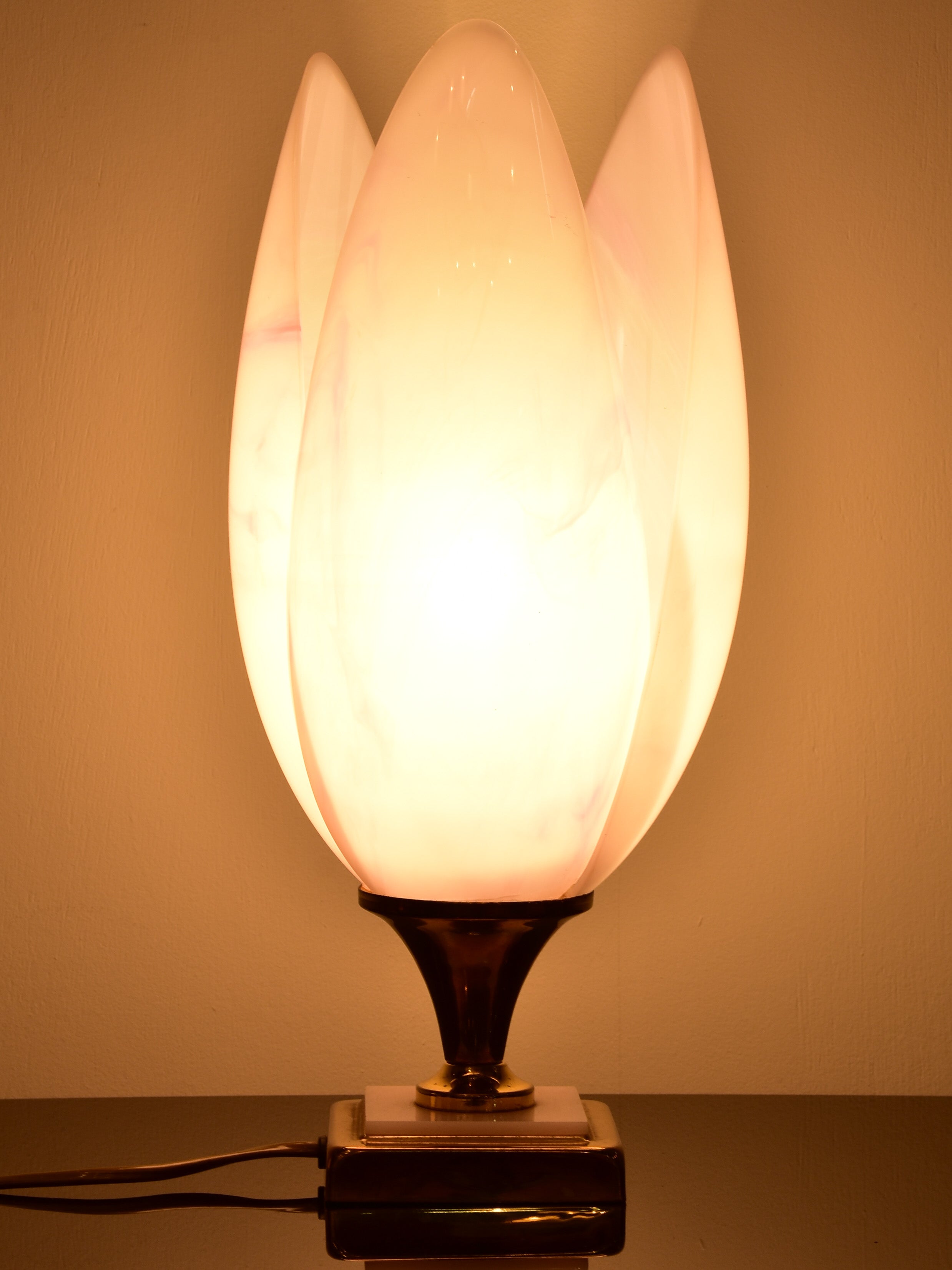 Vintage Liane Rougier lotus flower lamp