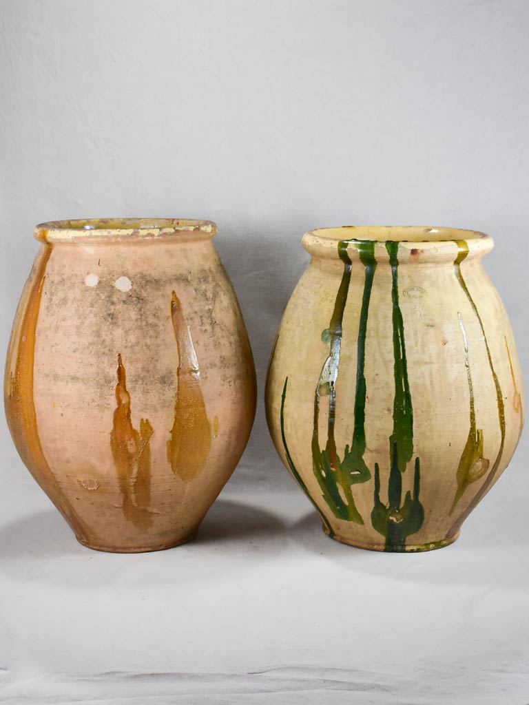 RESERVED Two 19th-century oil jars from Castelnaudary 27"