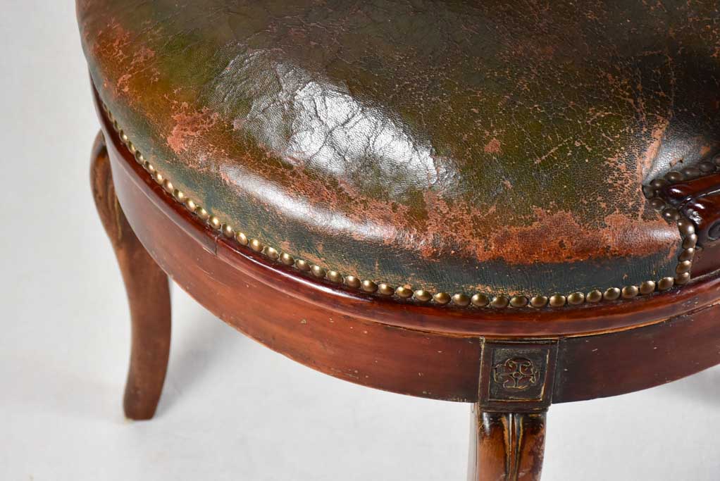 Early 19th-century Restoration office armchair - mahogany & leather