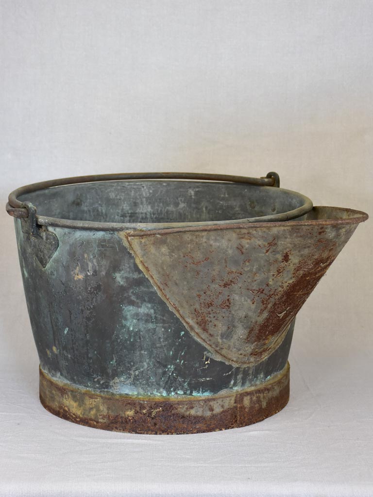 19th Century copper winemaker's basin with two handles and beak 30"