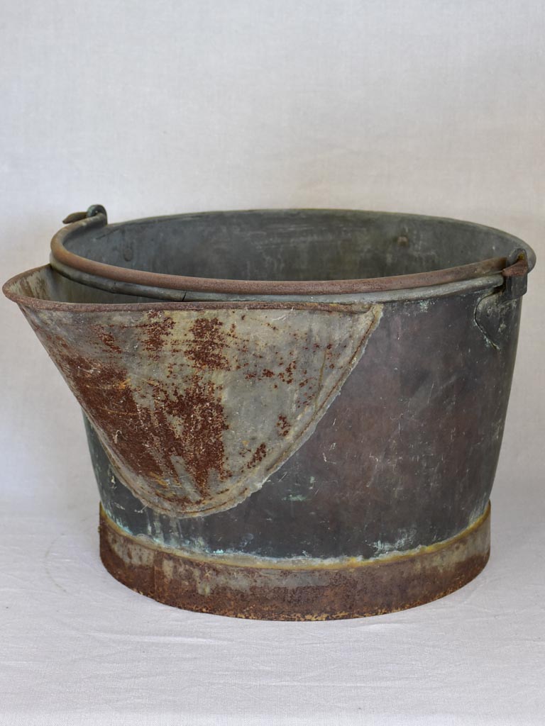 19th Century copper winemaker's basin with two handles and beak 30"