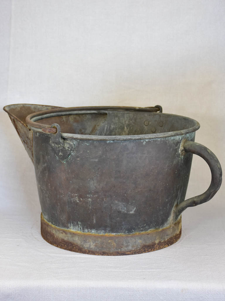 19th Century copper winemaker's basin with two handles and beak 30"