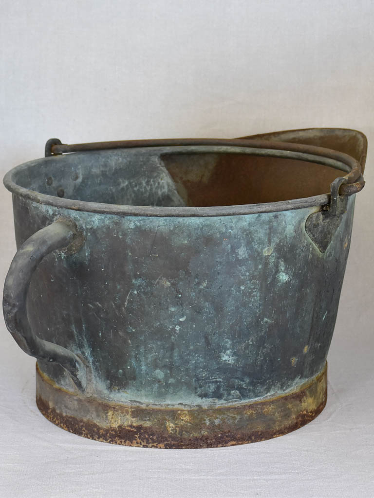 19th Century copper winemaker's basin with two handles and beak 30"