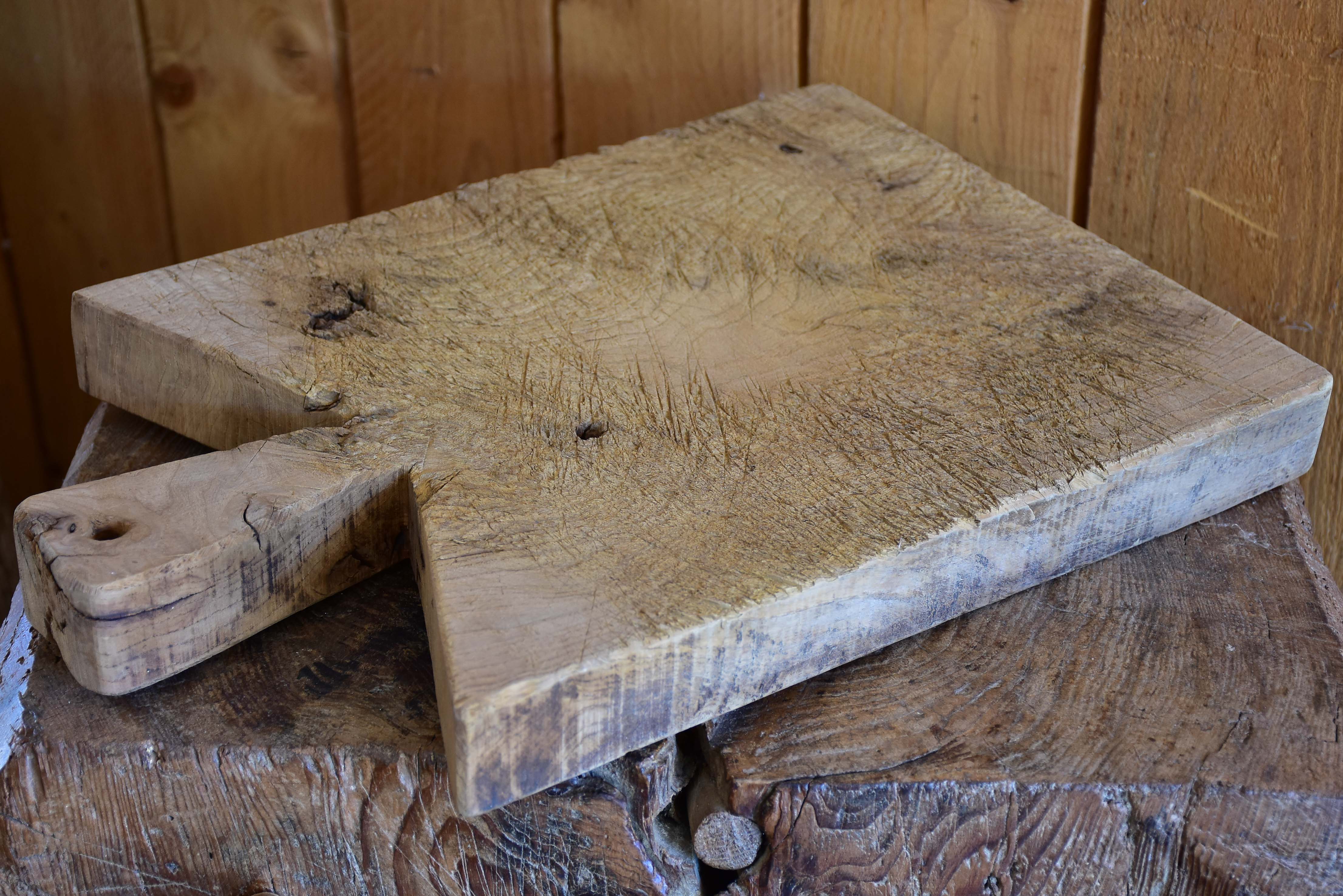 Antique French cutting board with pointed corners