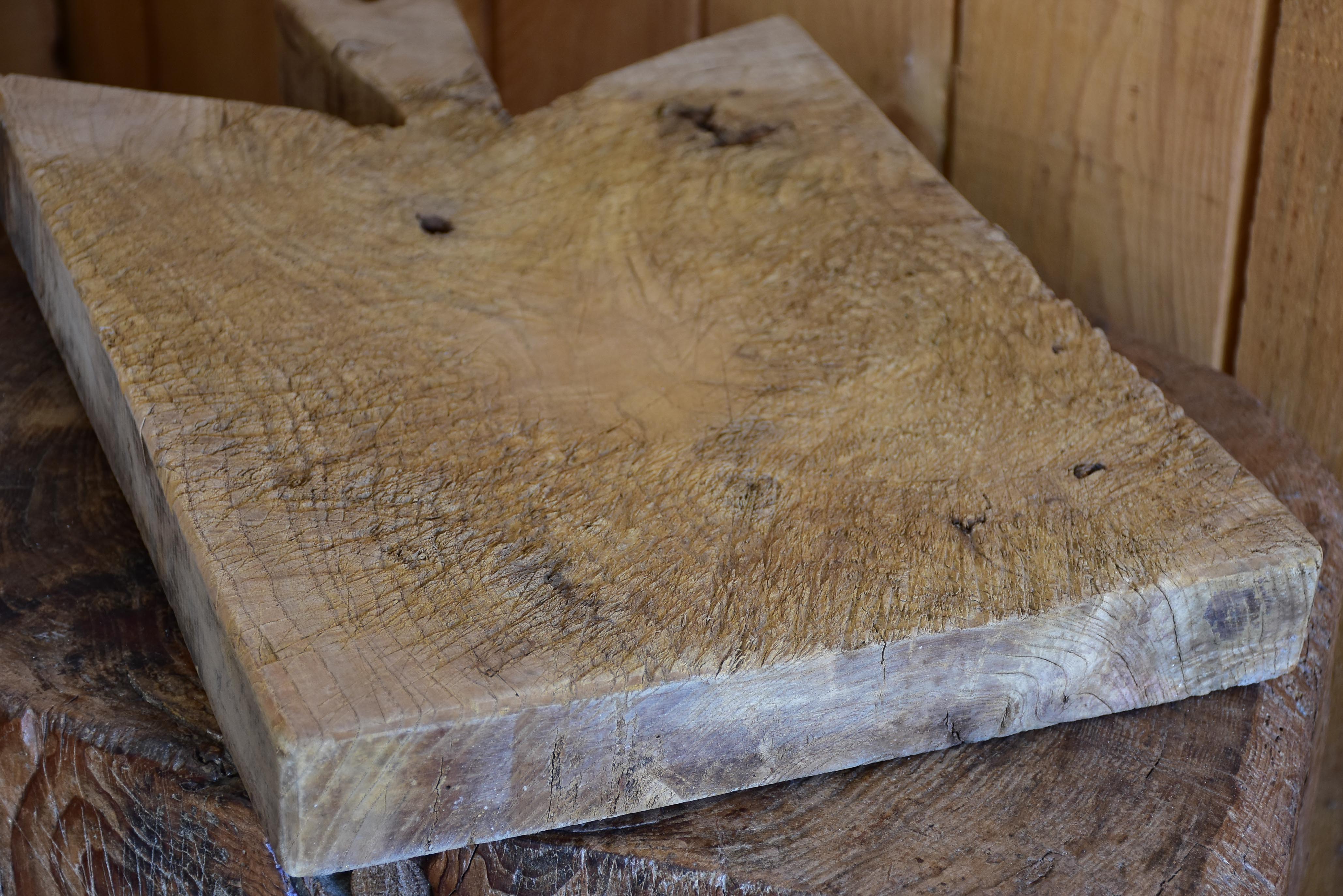 Antique French cutting board with pointed corners