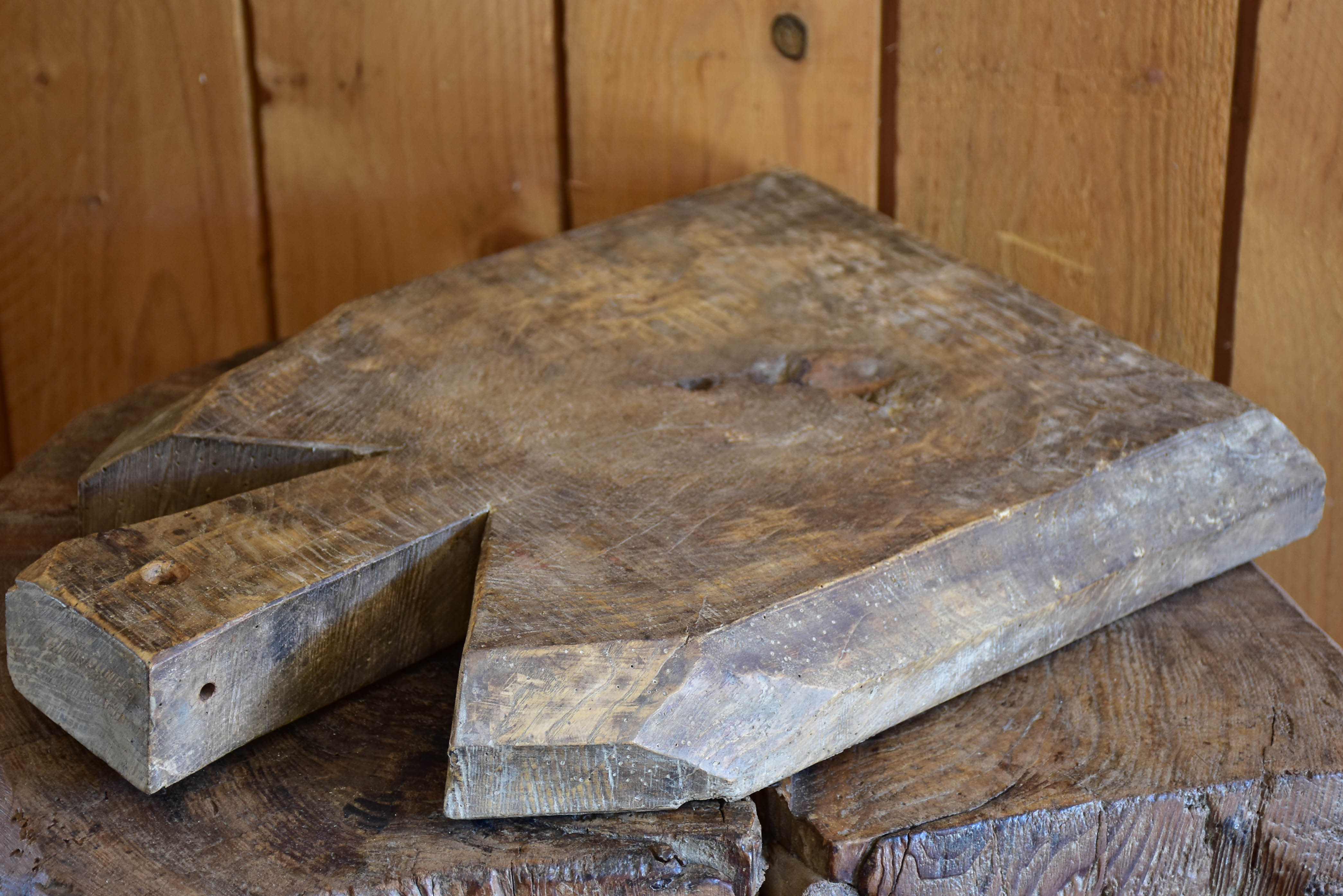 Rustic French cutting board with pointed corners