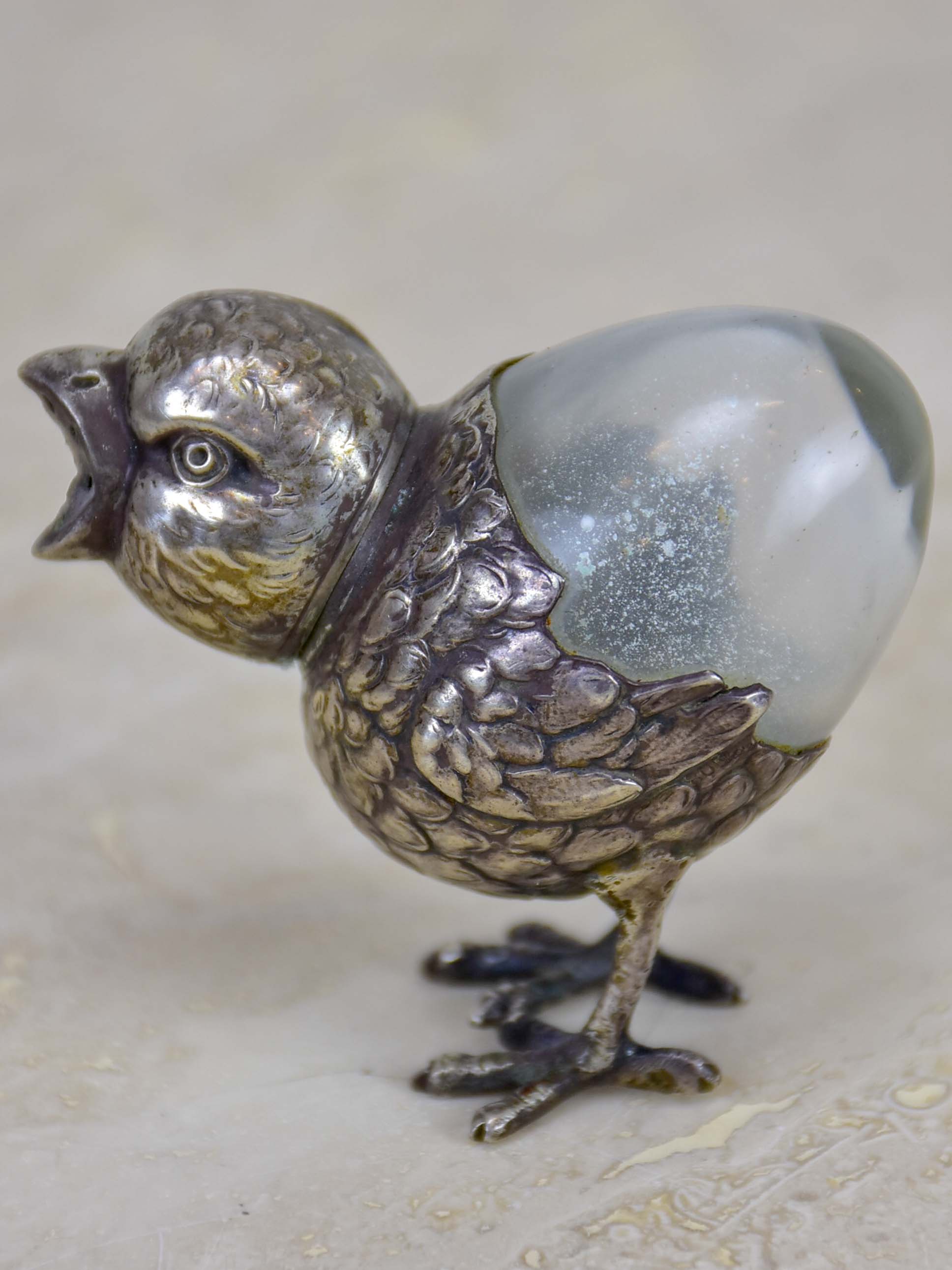 Antique French chick salt shaker