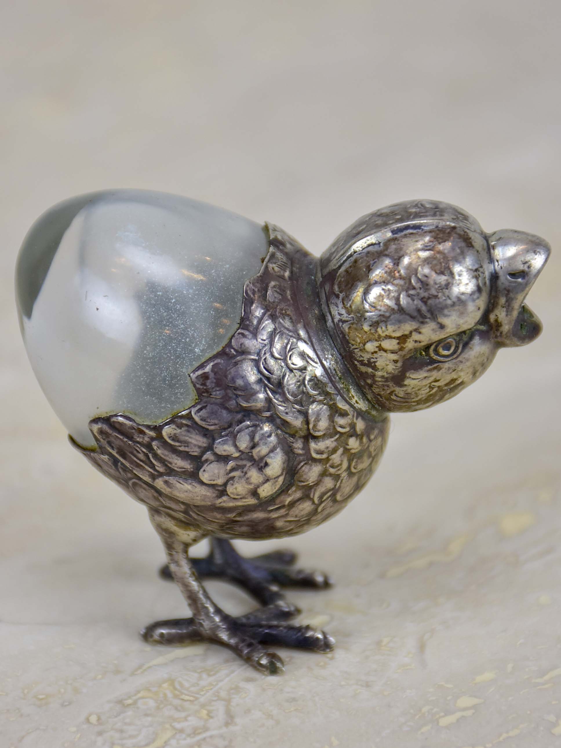 Antique French chick salt shaker