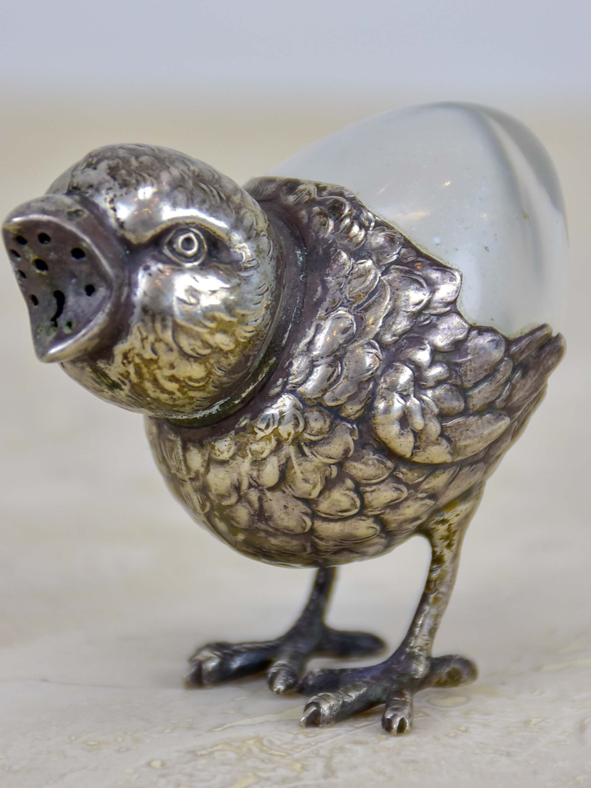 Antique French chick salt shaker