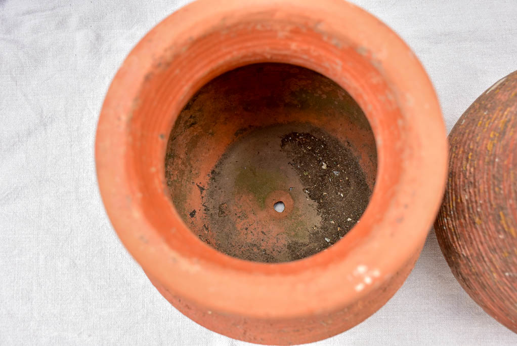 Pair of vintage terracotta planters 12½"