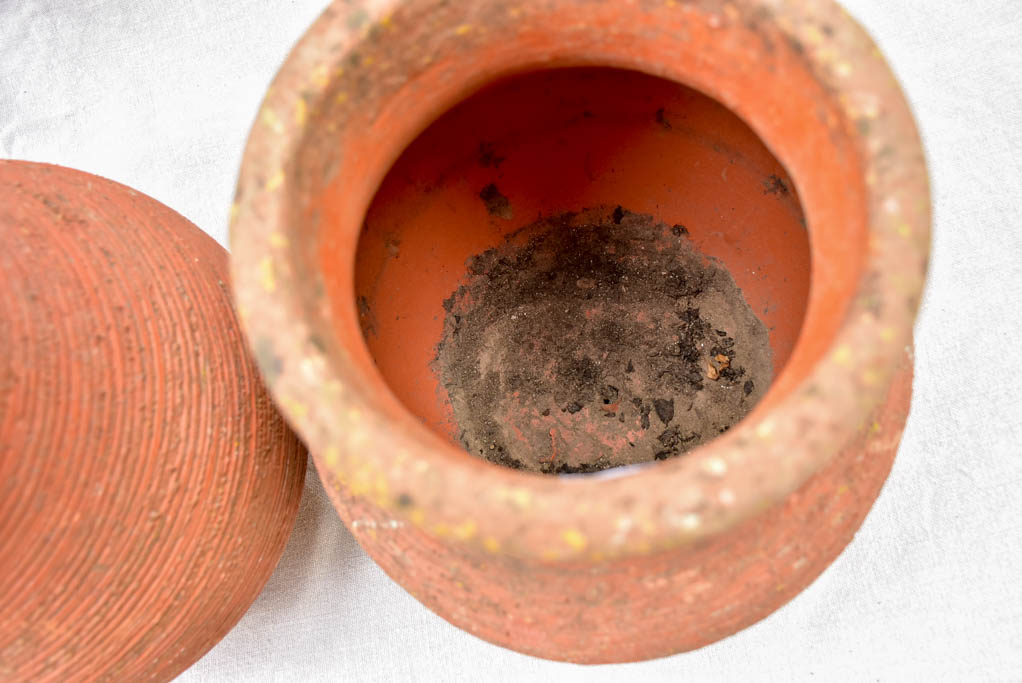 Pair of vintage terracotta planters 12½"