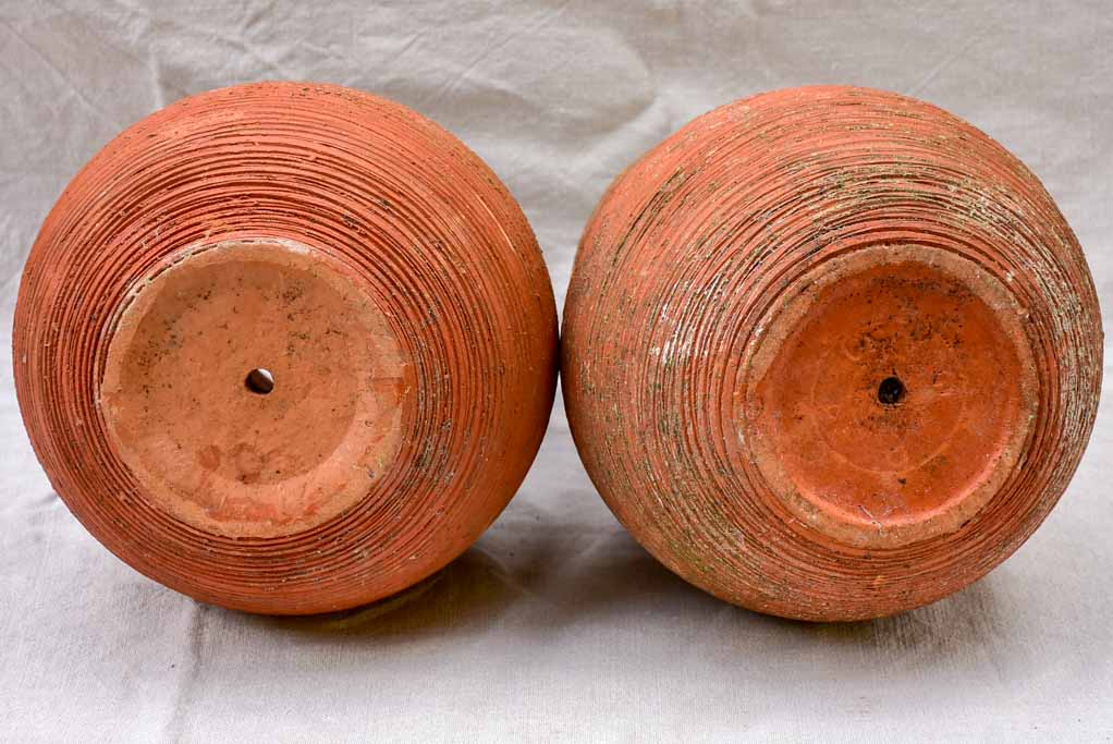 Pair of vintage terracotta planters 12½"