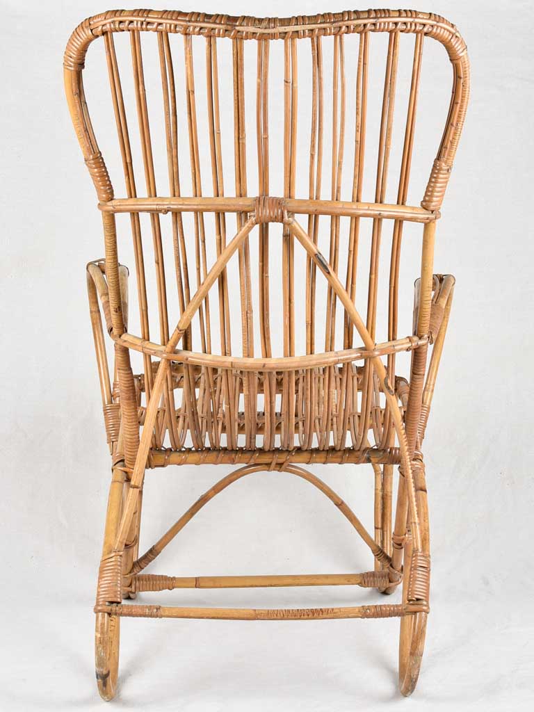 Stylish vintage wicker armchair 1960s 