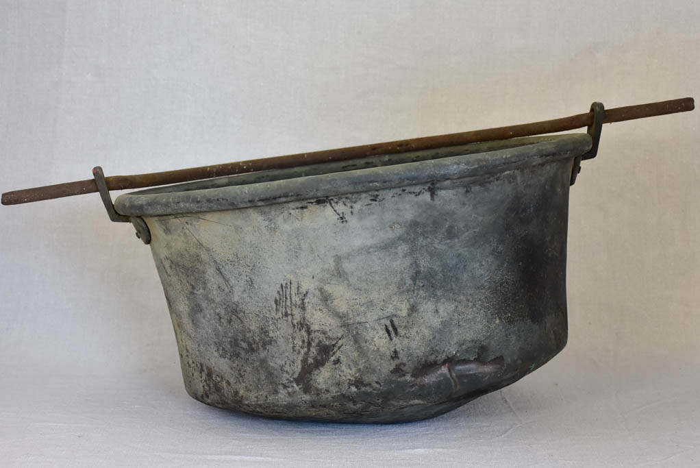 19th Century French copper cauldron from a winery in Burgundy 21¾"