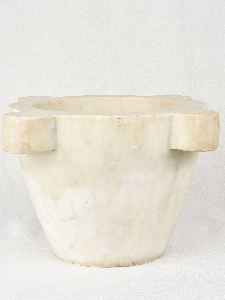 Very large antique marble mortar and pestle