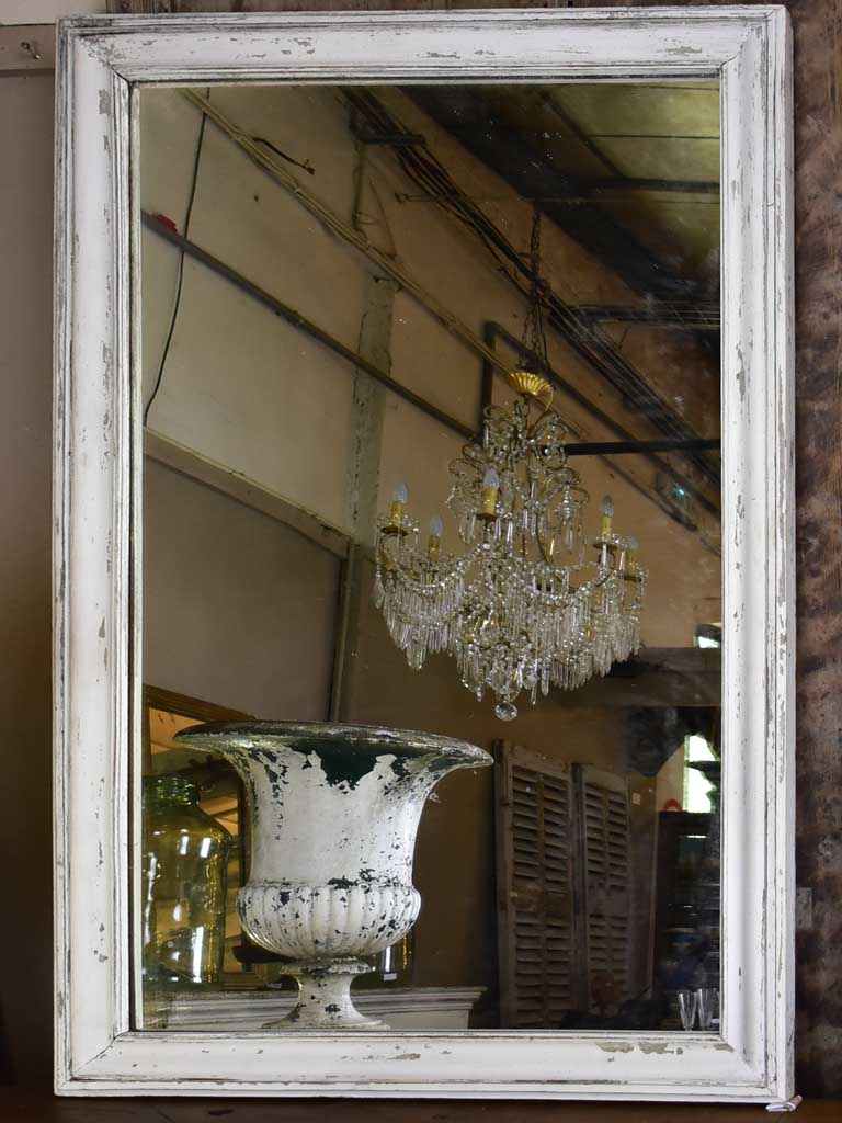 Very large 19th Century French mirror with white patina 67" x 43¼"