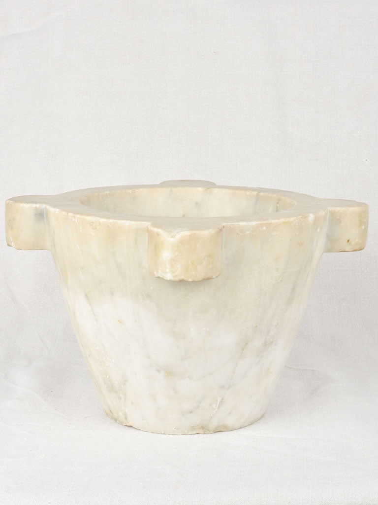 Very large antique marble mortar and pestle