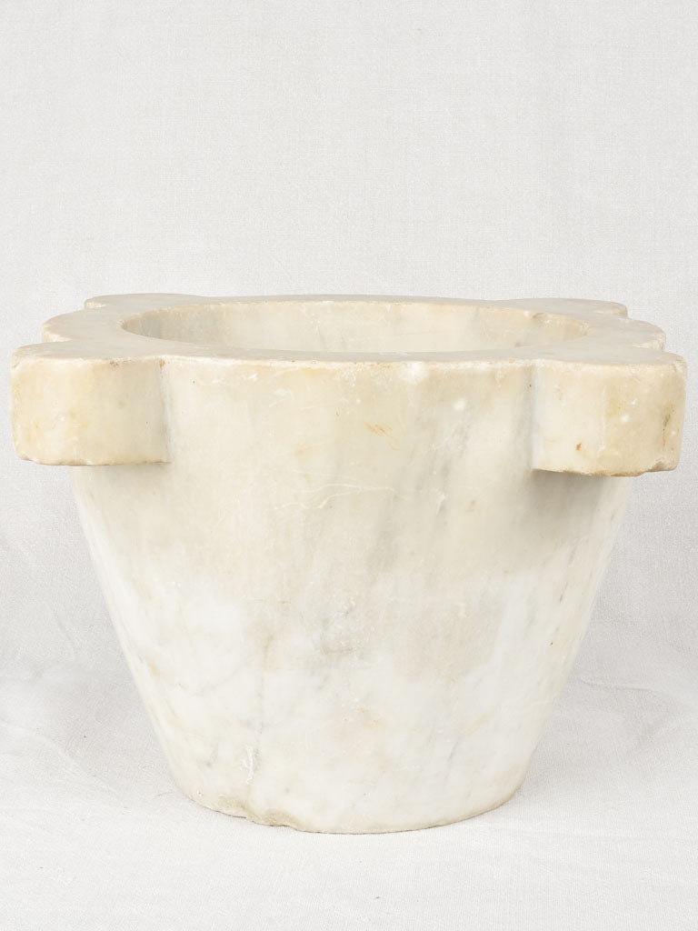 Very large antique marble mortar and pestle