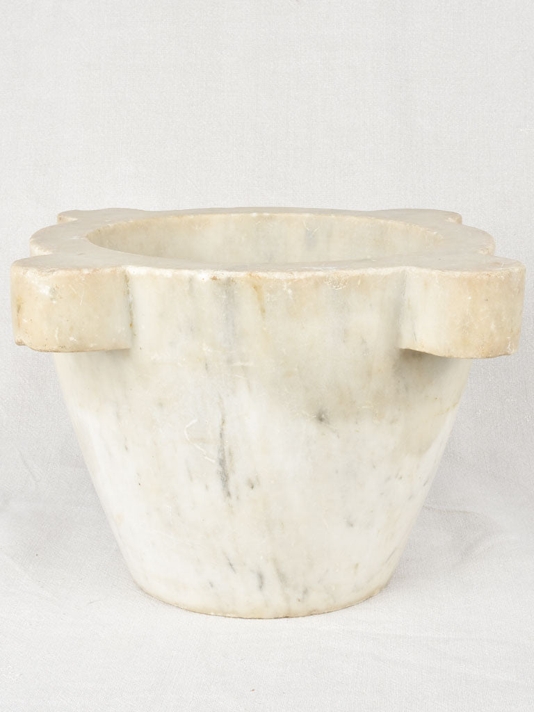 Very large antique marble mortar and pestle