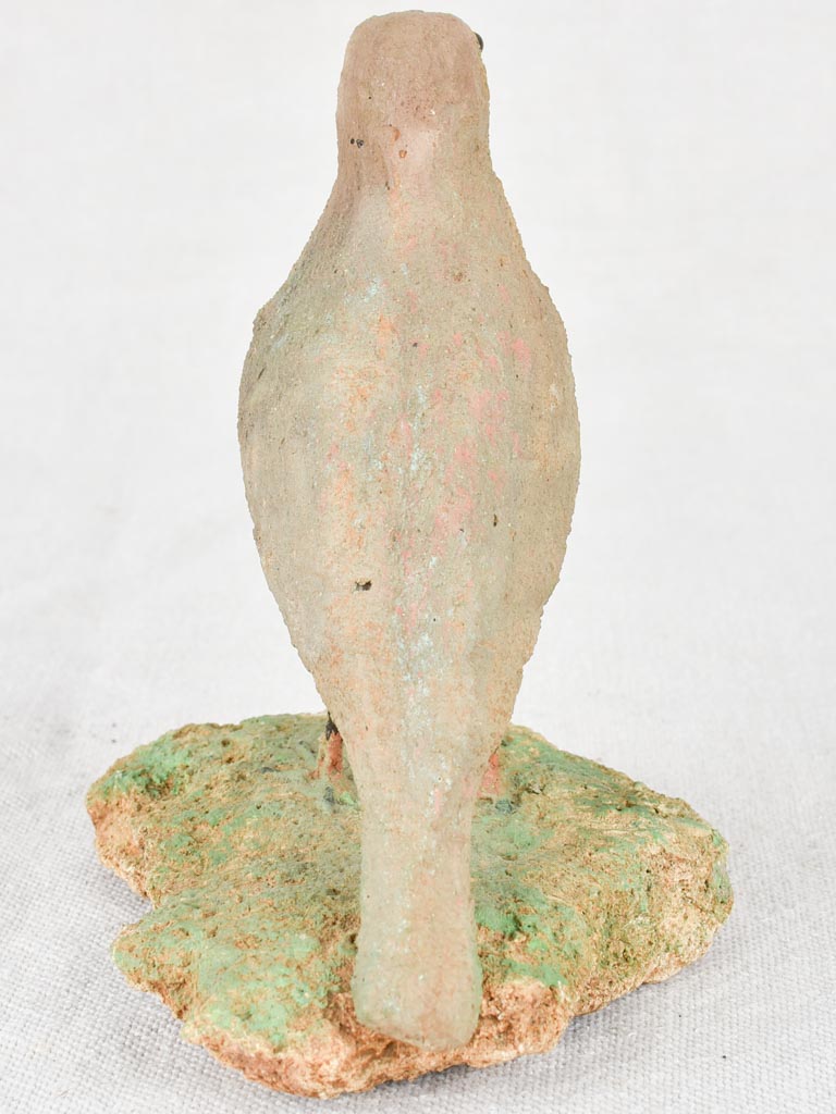 Artisan-made sculpture of a small pink bird 6¼"