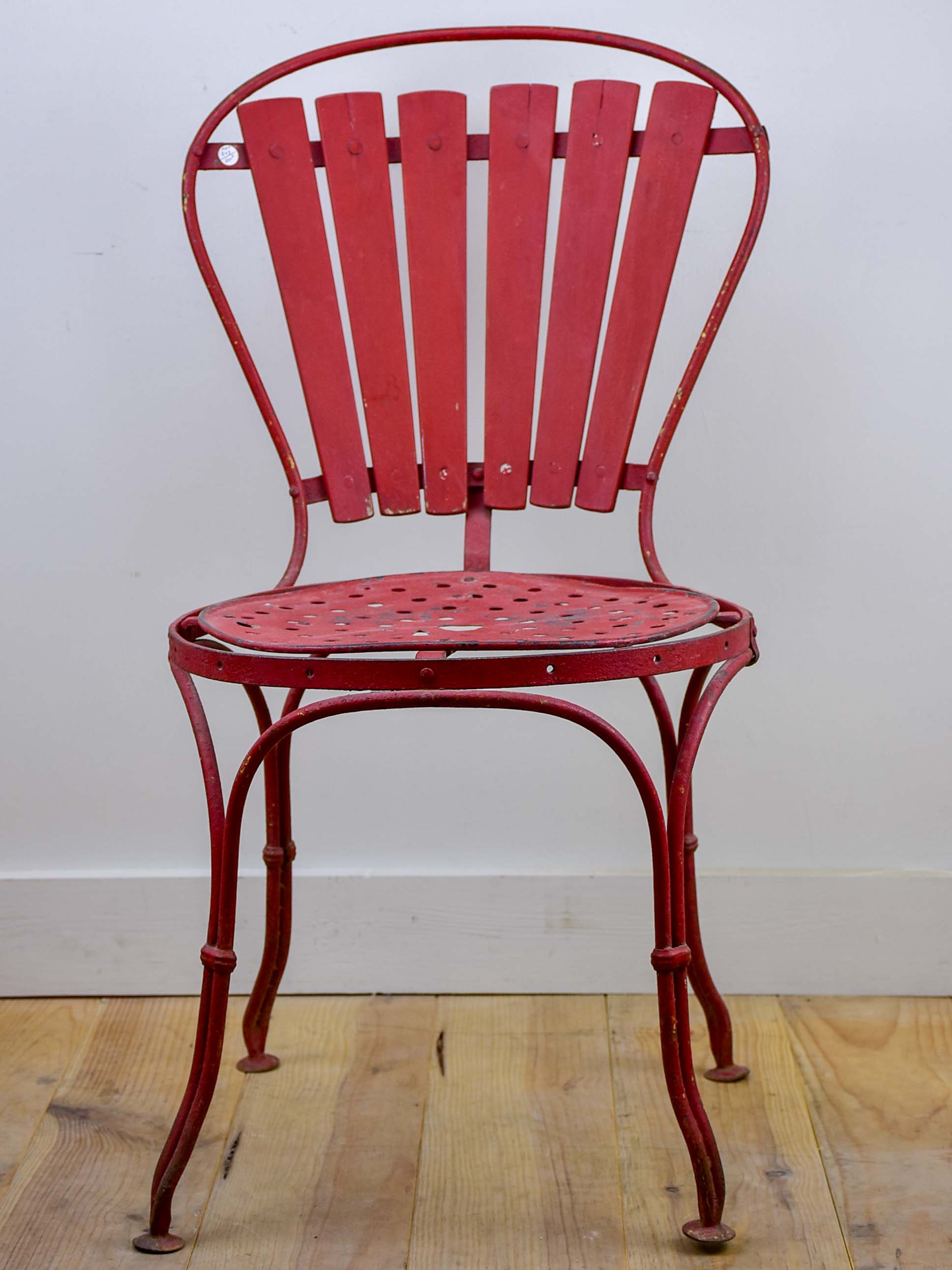 Vintage wood and iron garden seat