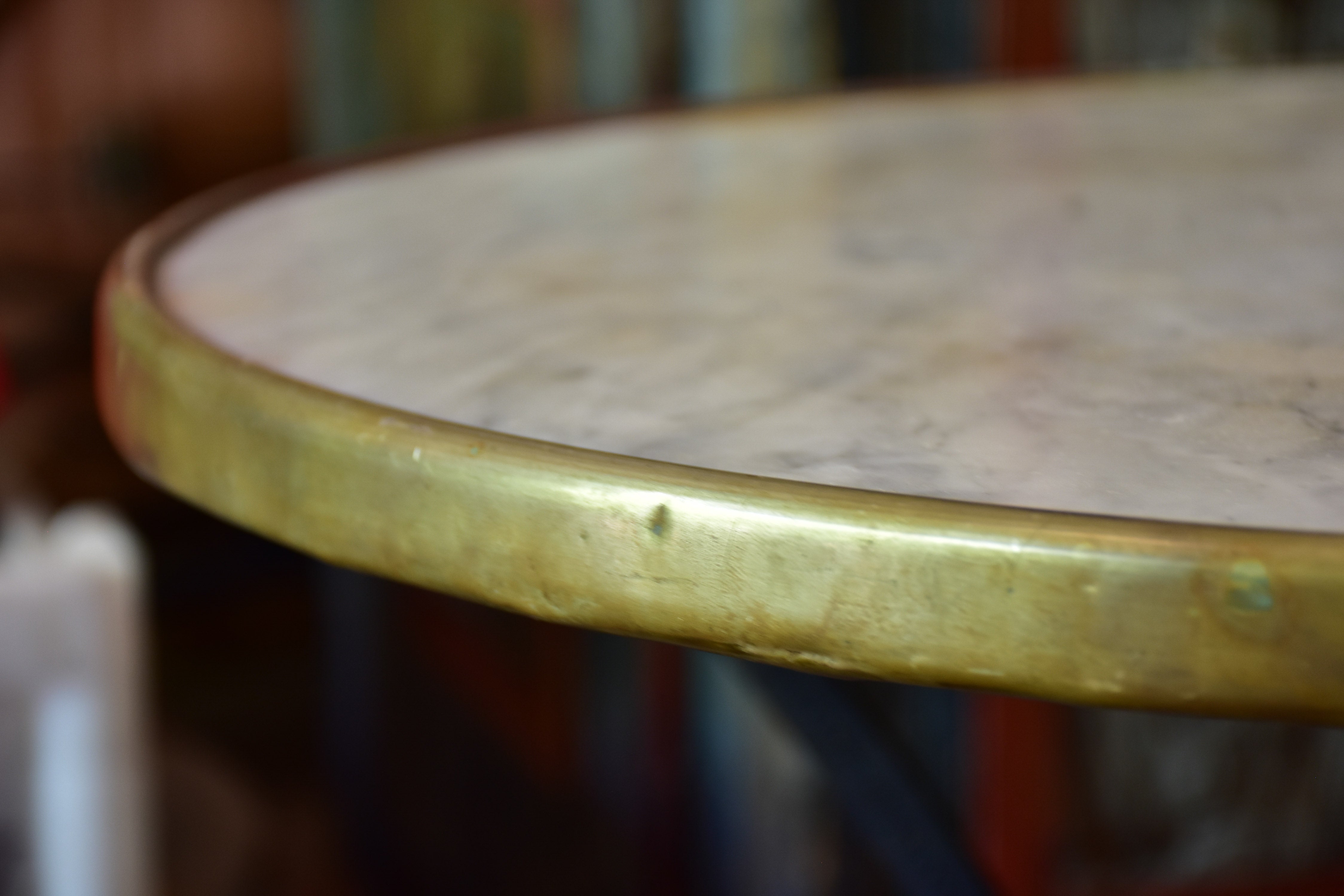 Antique French marble-top bistro table