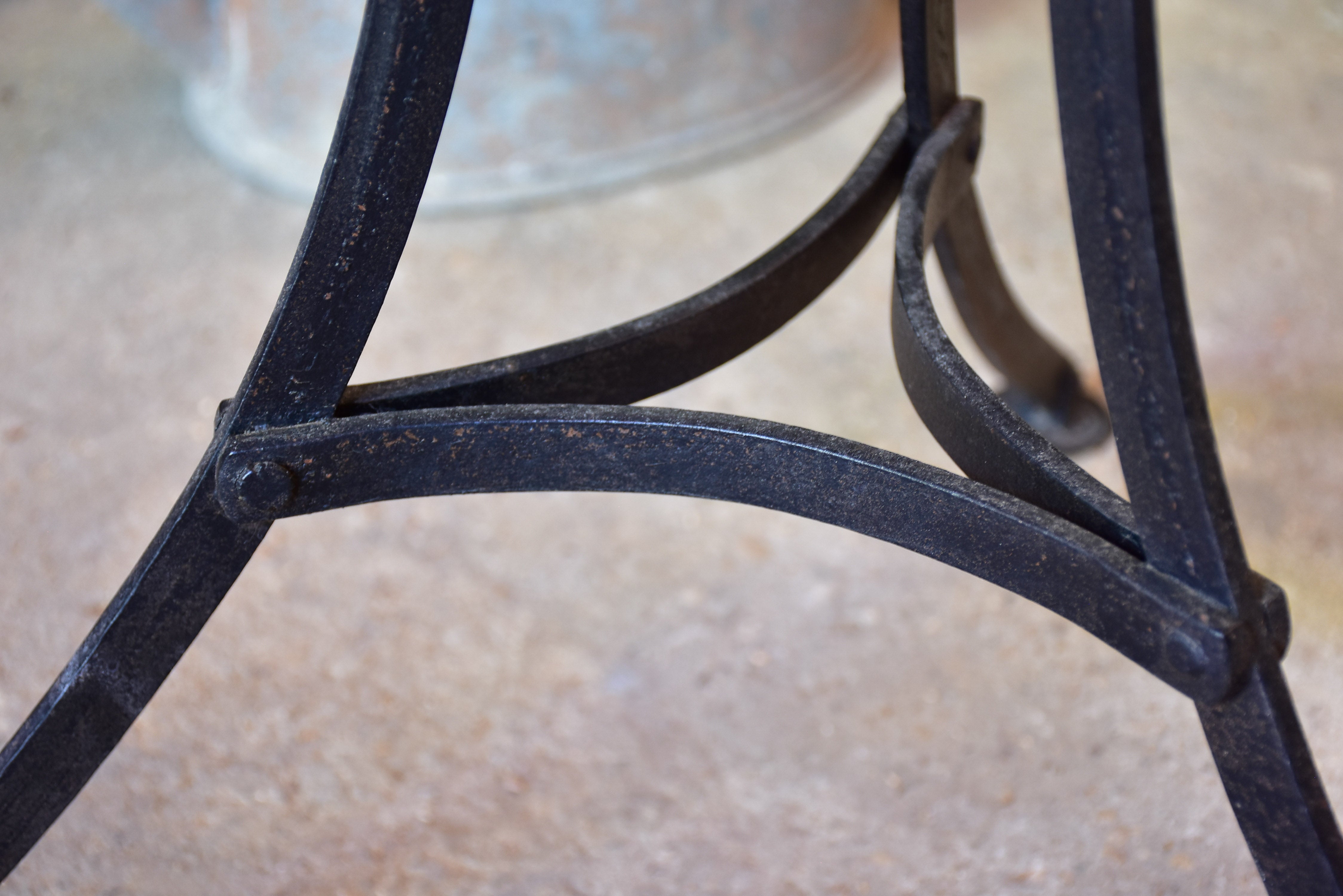 Antique French marble-top bistro table