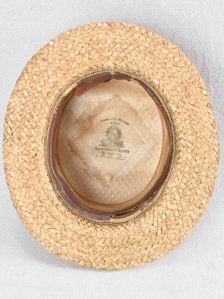 Collection of 7 early 20th century French boater hats - mens