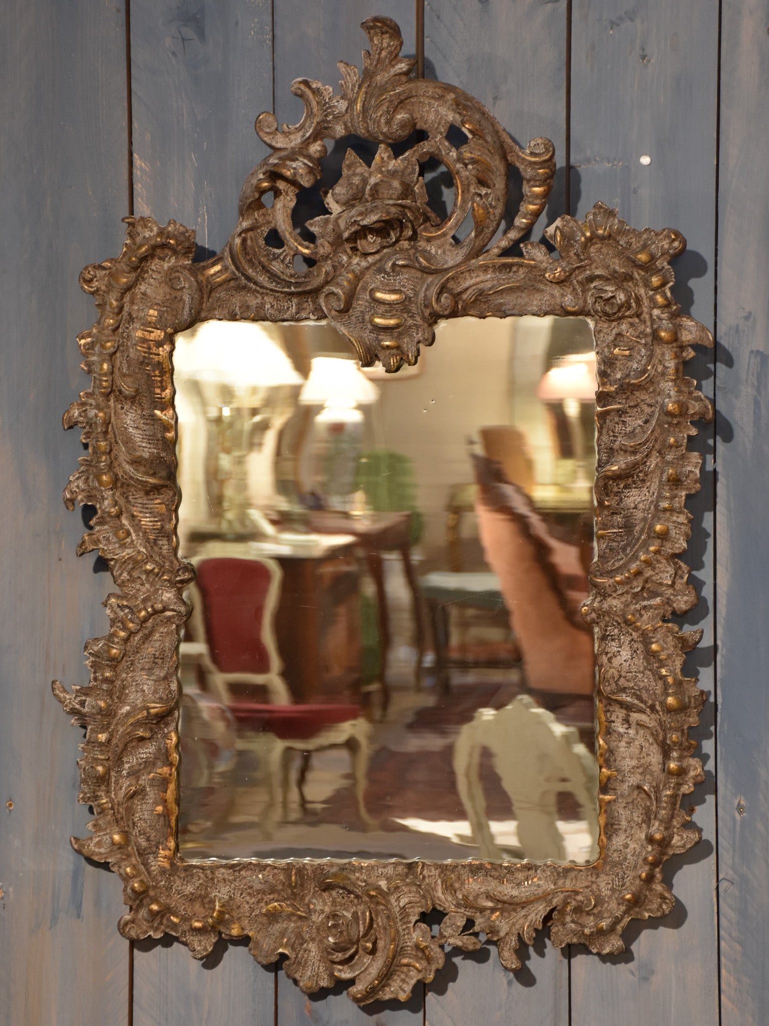 Early 20th century Rocaille French mirror with original glass