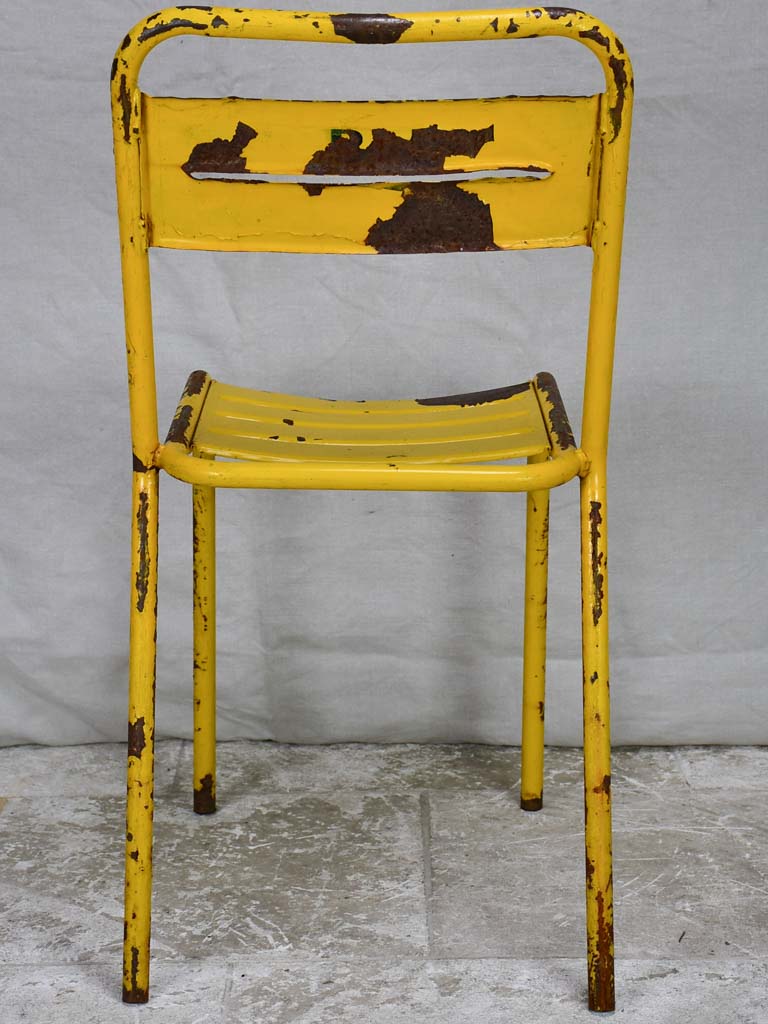 12 yellow metal 1950s Tolix chairs - stackable