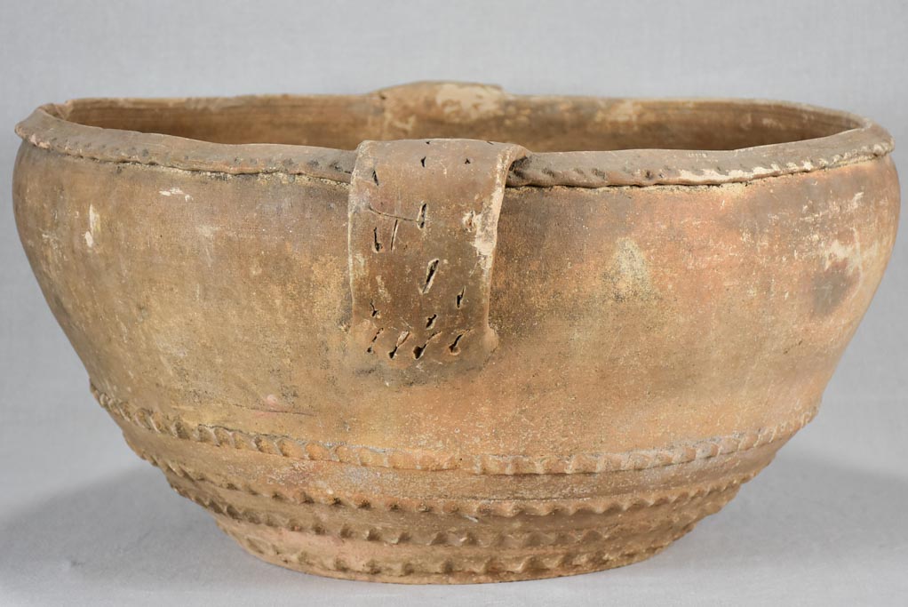 Large 19th-century Spanish clay bowl 25½"