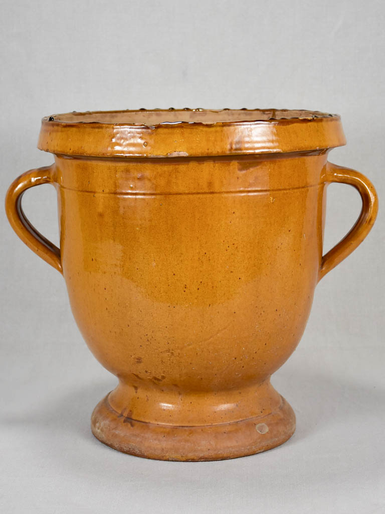 1920s citrus planter from Castelnaudary with yellow ochre glaze 16½"