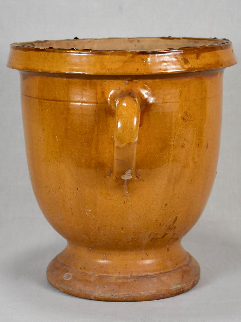 1920s citrus planter from Castelnaudary with yellow ochre glaze 16½"