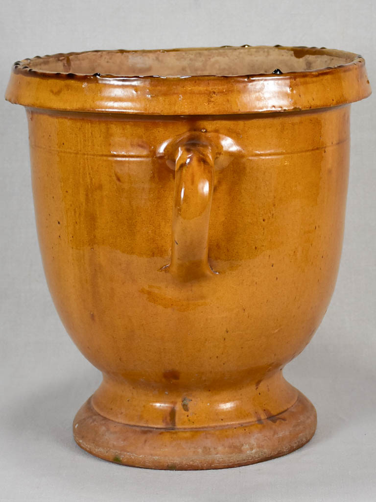 1920s citrus planter from Castelnaudary with yellow ochre glaze 16½"