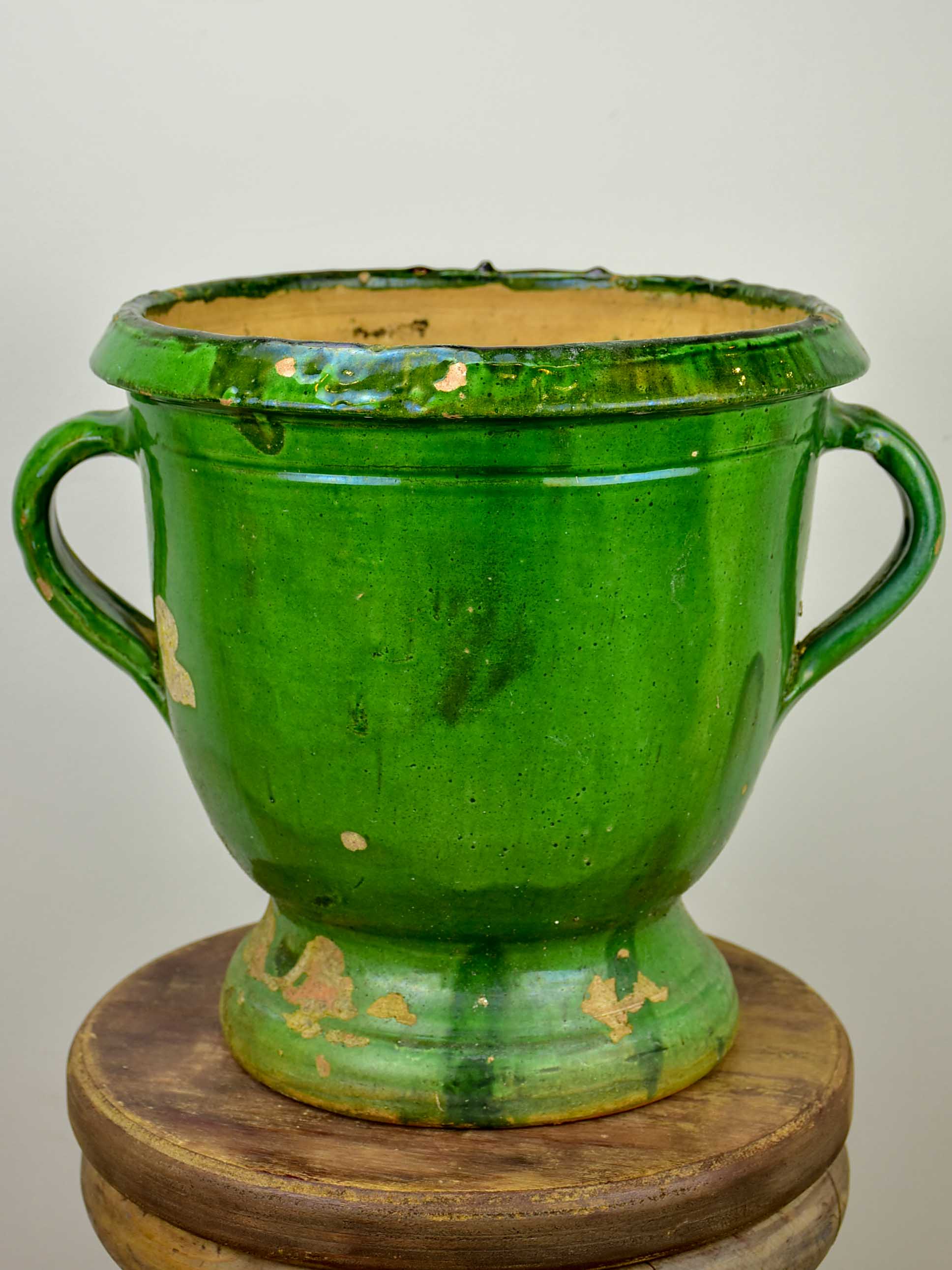 Antique French green garden planter from Castelnaudary - 12 ½''