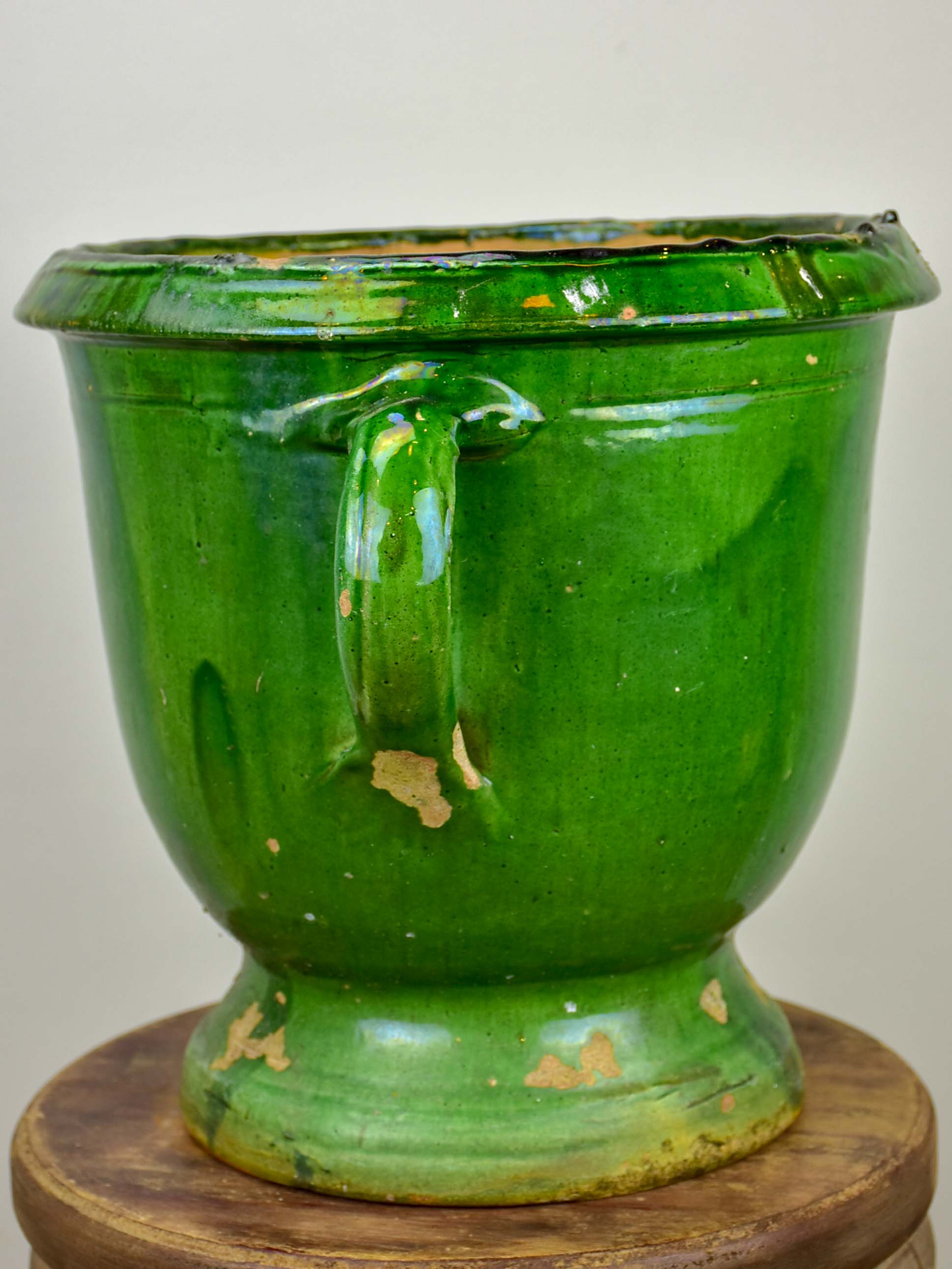 Antique French green garden planter from Castelnaudary - 12 ½''