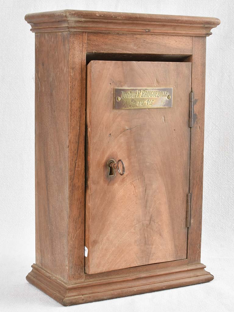 19th century French letter box - walnut 15"