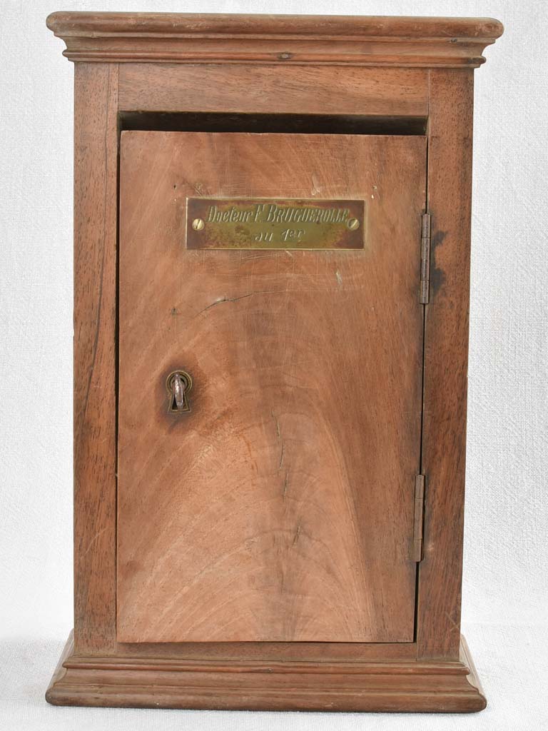 19th century French letter box - walnut 15"