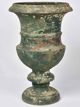 Large cast iron Medici urn with green patina 30"